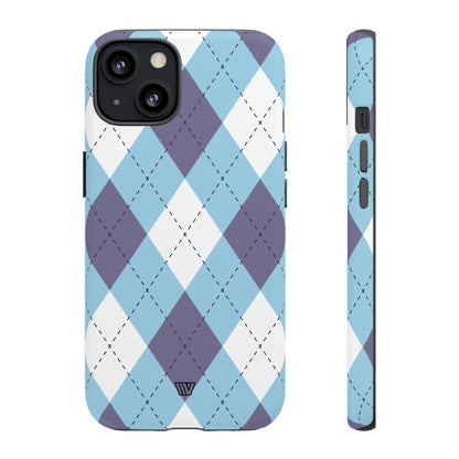 BLUE WHITE PURPLE ARGYLE | Tough Phone Case