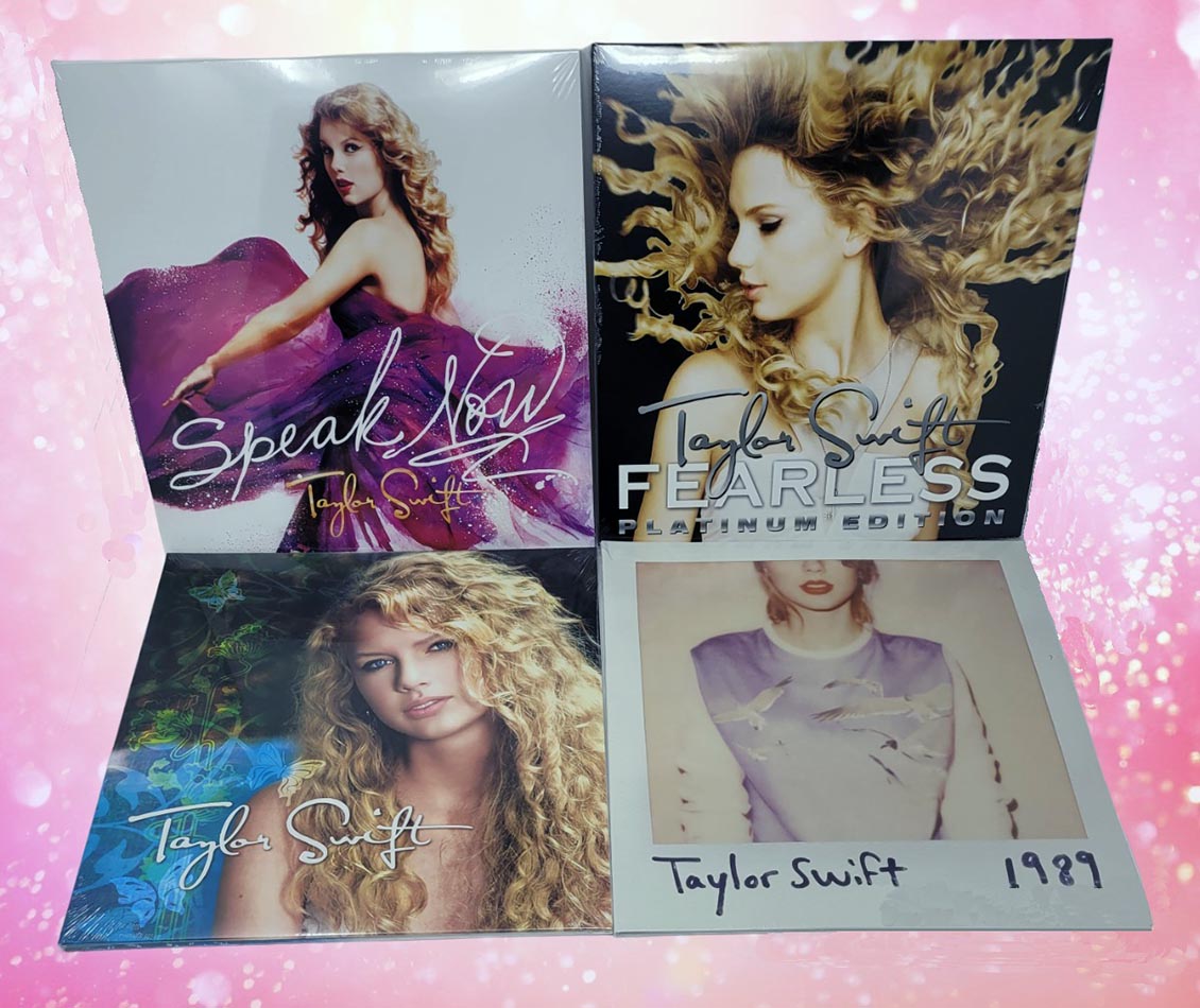 Taylor Swift - Lot #289119: 4-pack Speak Now, 1989, Fearless, Self-Titled (NEW/SEALED) (4xLP)