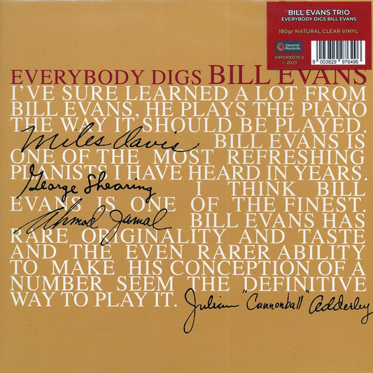 Bill Evans - Everybody Digs Bill Evans (180g) (clear vinyl)