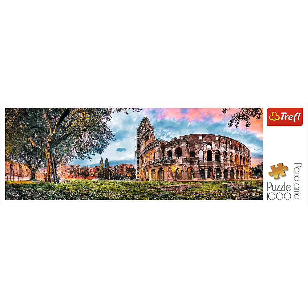 Panorama 1000 Piece Jigsaw Puzzles, Colosseum at Dawn Puzzle, Rome, Italy and the Colosseum, Adult Puzzles, Trefl 29030