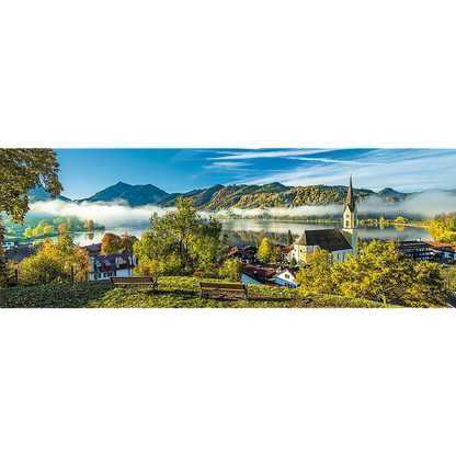 Panorama 1000 Piece Jigsaw Puzzles, By The Schliersee Lake, Germany, Idyllic Landscape, Bavarian Alps, Adult Puzzles, Trefl 29035