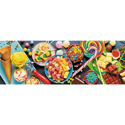 Panorama 1000 Piece Jigsaw Puzzles, Sweet Delights, Colorful Candy and Sweet Treats Puzzle, Adult Puzzles, Trefl 29046