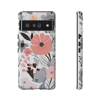 GRAY PASTEL FLOWERS | Tough Phone Case