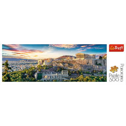 Panorama 500 Piece Jigsaw Puzzles, Acropolis, Athens Greece Puzzle, Parthenon Puzzle, Adult Puzzles, Trefl 29503