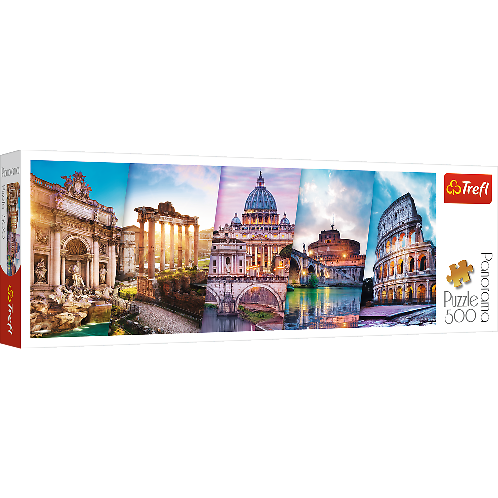 Panorama 500 Piece Jigsaw Puzzles, Traveling to Italy, Iconic Monuments Puzzle, Adult Puzzles, Trefl 29505