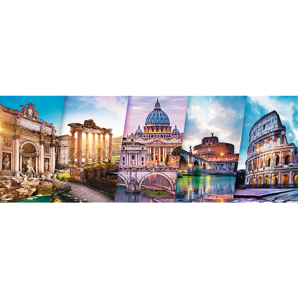 Panorama 500 Piece Jigsaw Puzzles, Traveling to Italy, Iconic Monuments Puzzle, Adult Puzzles, Trefl 29505