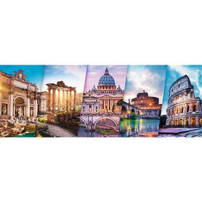 Panorama 500 Piece Jigsaw Puzzles, Traveling to Italy, Iconic Monuments Puzzle, Adult Puzzles, Trefl 29505