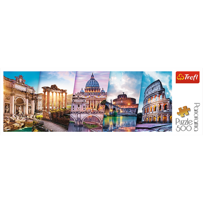 Panorama 500 Piece Jigsaw Puzzles, Traveling to Italy, Iconic Monuments Puzzle, Adult Puzzles, Trefl 29505