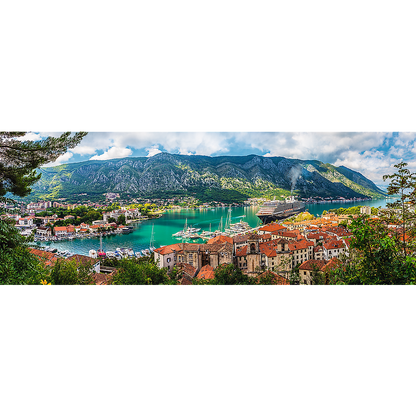 Panorama 500 Piece Jigsaw Puzzles, Kotor Montenegro, Medieval Old Town Puzzle, Adriatic Coast Puzzle, Adult Puzzles, Trefl 29506