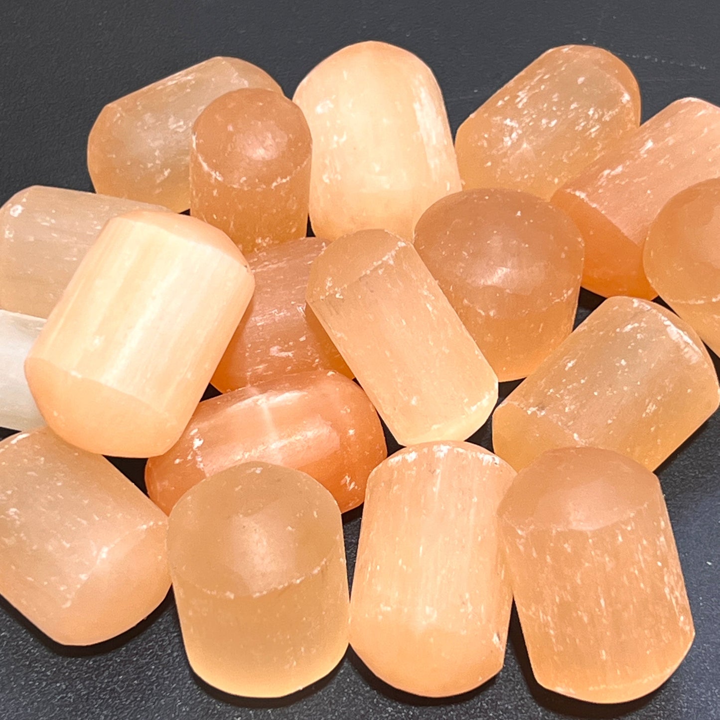 Orange Red Selenite Tumbled (1 Kilo)(2.2 LBs) Bulk Wholesale Lot Polished Gemstones