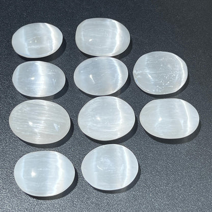 Selenite Crystal Mini Small Palm Stone Orb Carving Wholesale Bulk Gemstone Lot