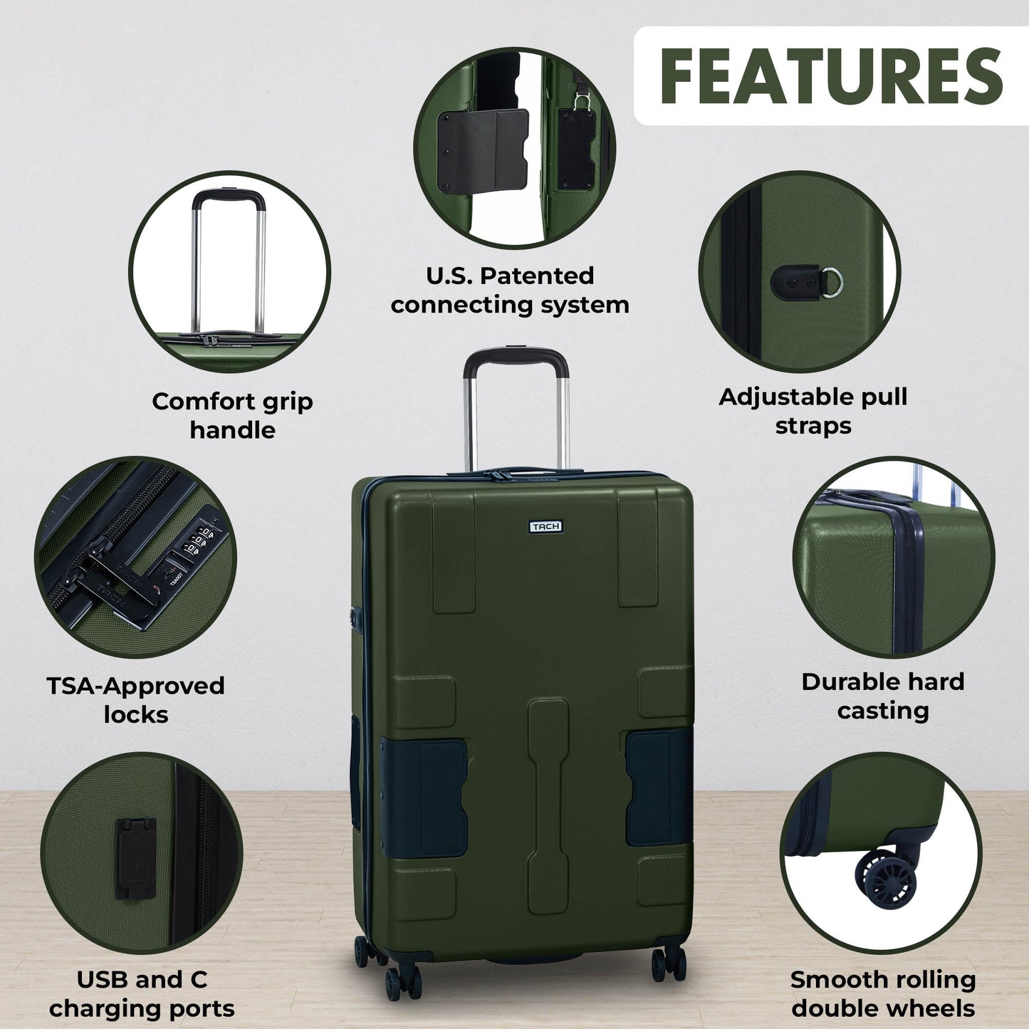 TACH V3.1 Single Large Suitcase (28 inch Luggage)