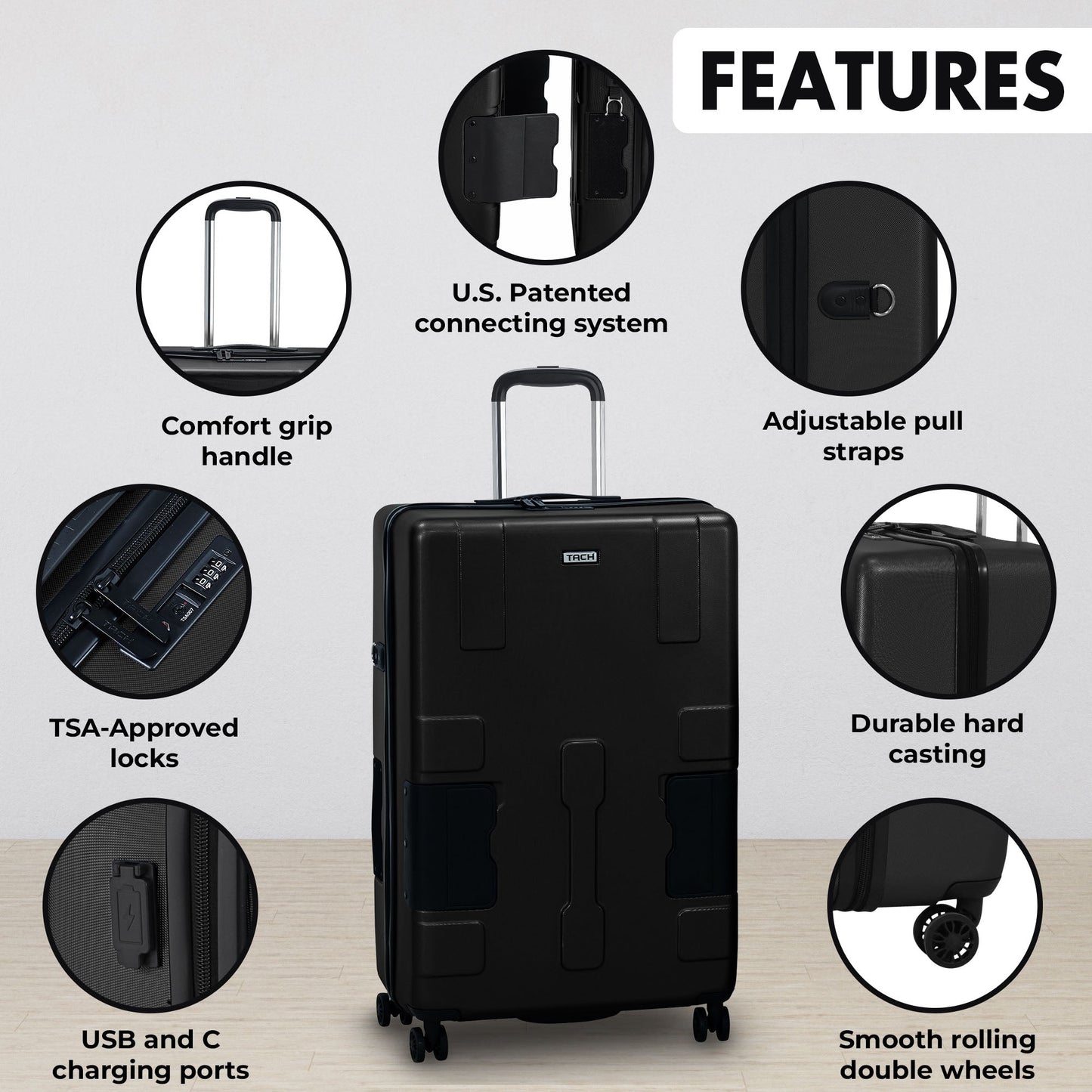 TACH V3.1 Single Large Suitcase (28 inch Luggage)