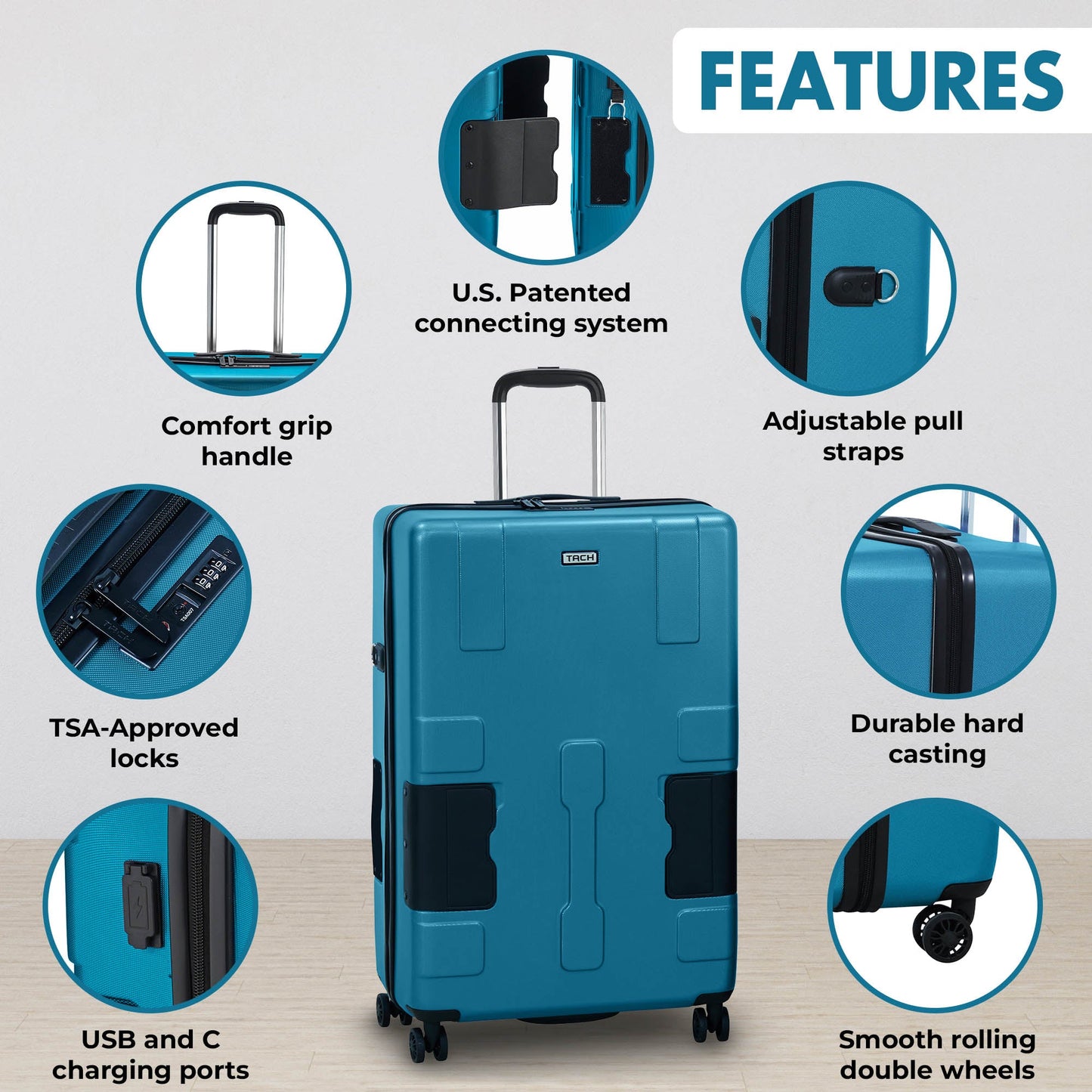 TACH V3.1 Single Large Suitcase (28 inch Luggage)