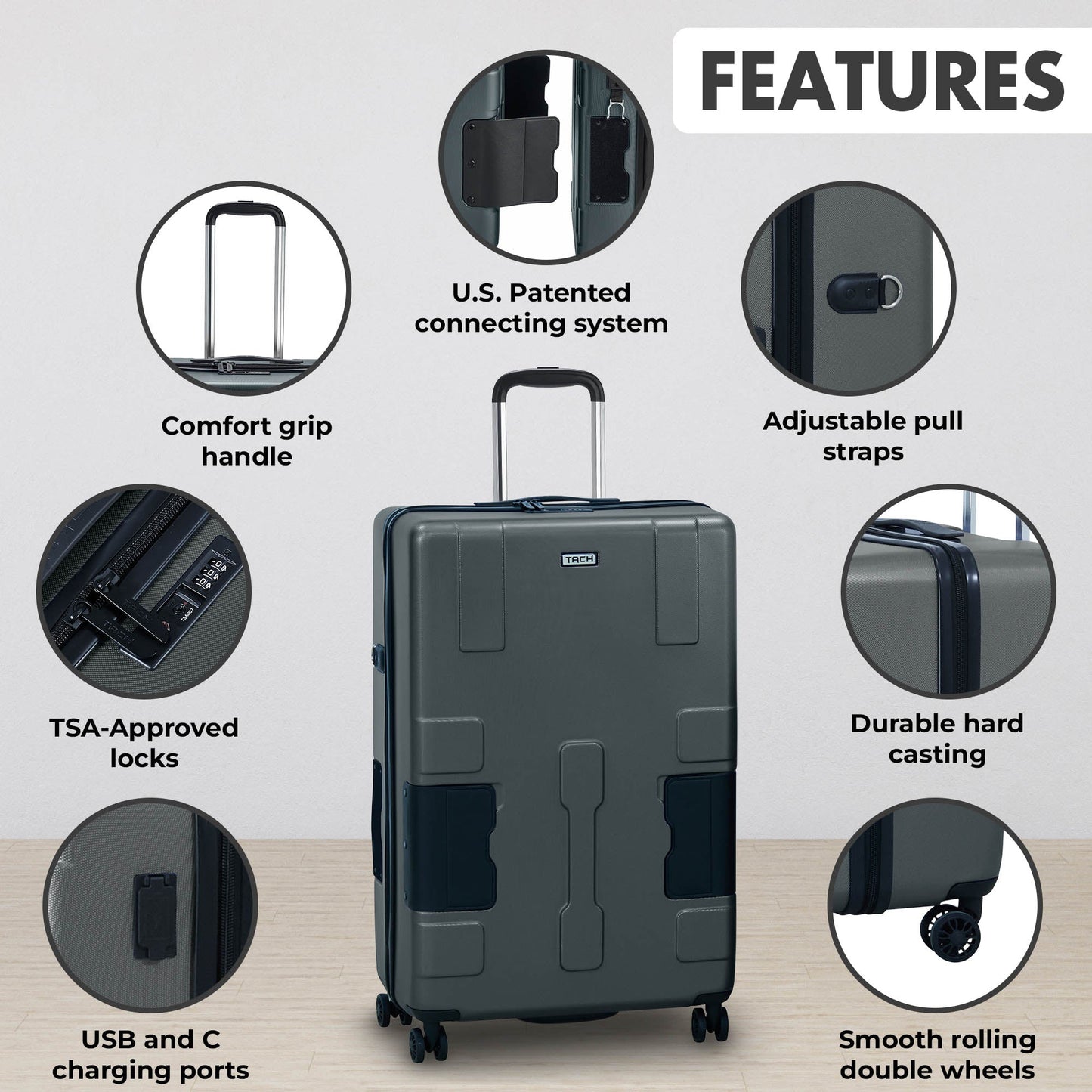 TACH V3.1 Single Large Suitcase (28 inch Luggage)