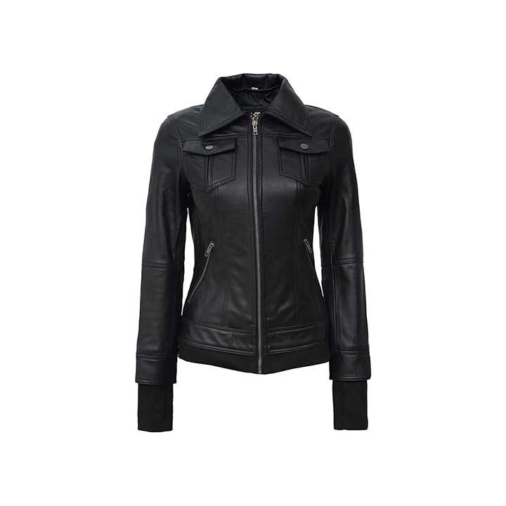 Mystique Black Leather Bomber Jacket