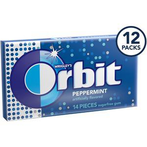 Orbit Peppermint Sugarfree Gum - 12 packs - Peppermint - Individually Wrapped - 12 / Box