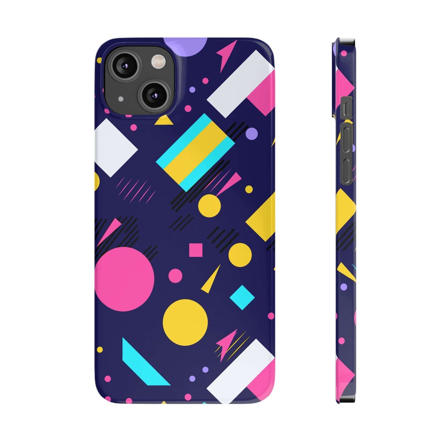 80s / 90s RETRO PATTERN DARK  | Slim iPhone Case