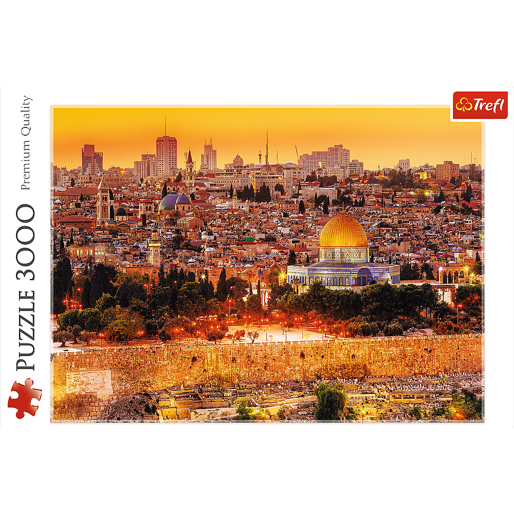 3000 piece Jigsaw Puzzles - The roofs of Jerusalem, ancient city, Religious center, Israel, Adult Puzzles, Trefl 33032