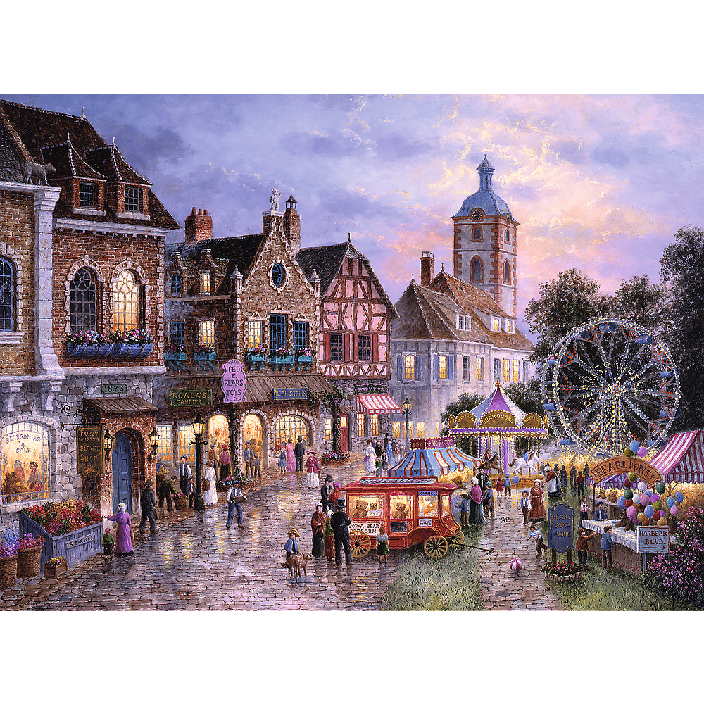 3000 piece Jigsaw Puzzles - Funfair, idyllic and charming picture of old town, Adult Puzzles, Trefl 33033