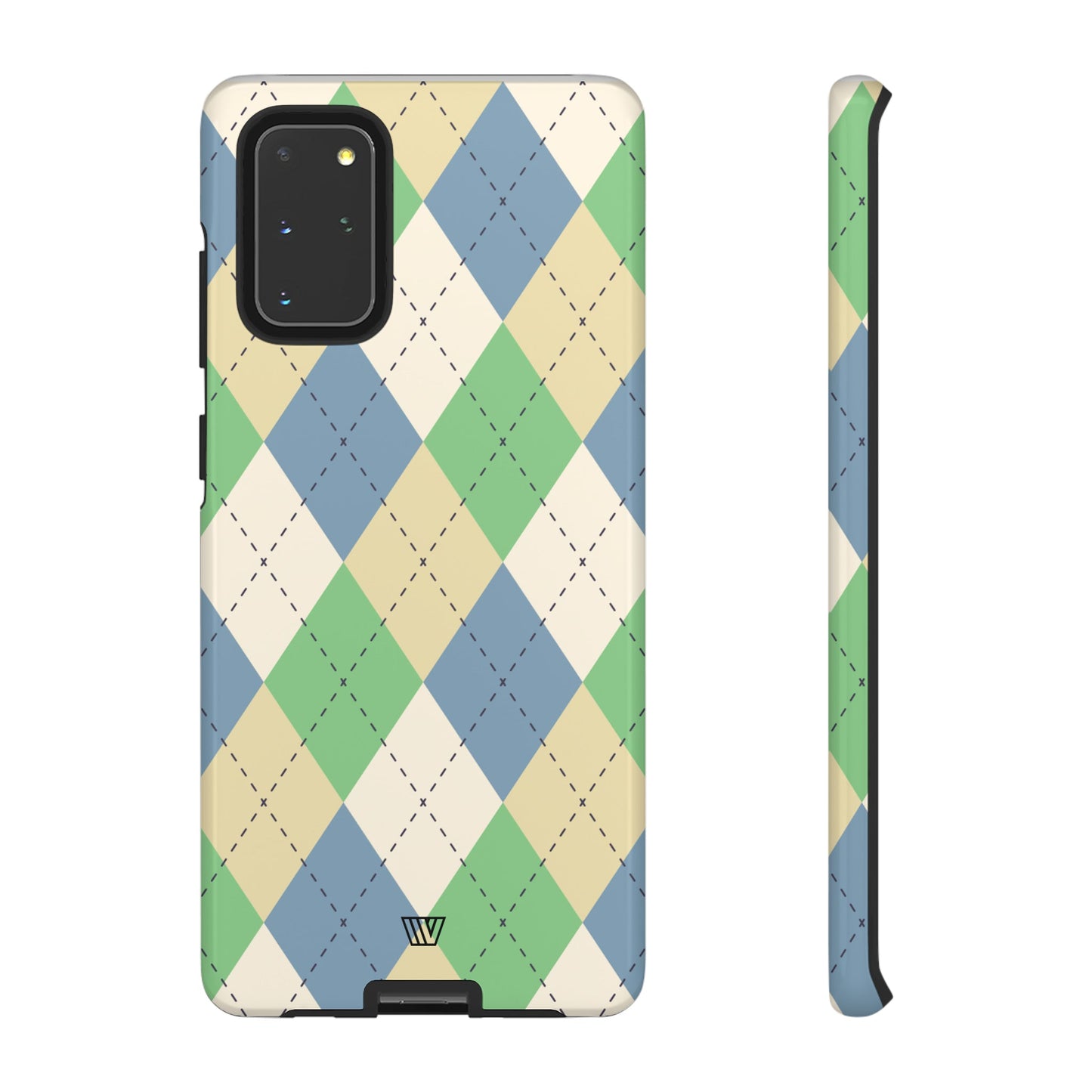 GREEN BLUE BEIGE ARGYLE | Tough Phone Case