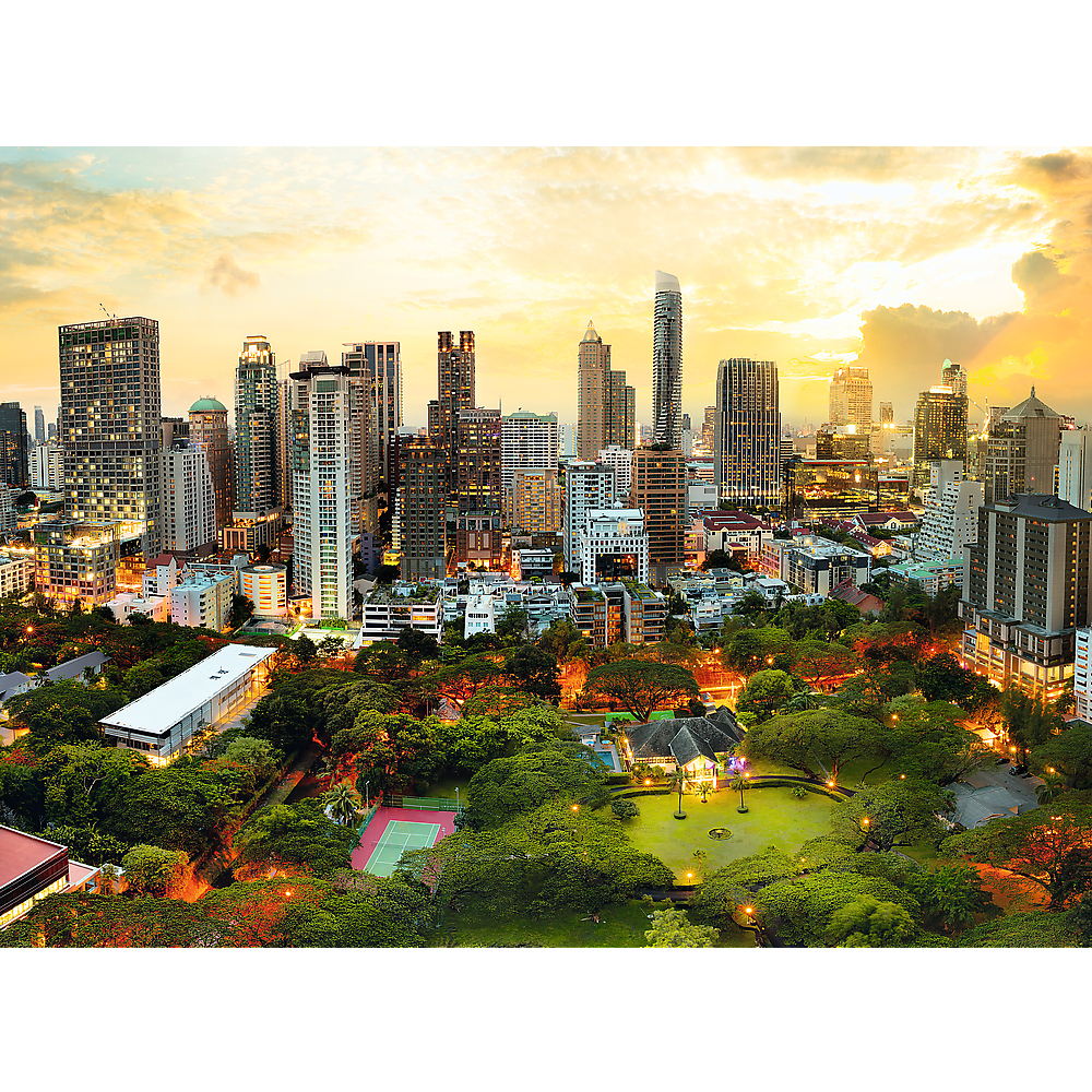 3000 Piece Jigsaw Puzzles, Sunset in Bangkok, Thailand, Cityscape puzzle, Adult Puzzle, Trefl 33060