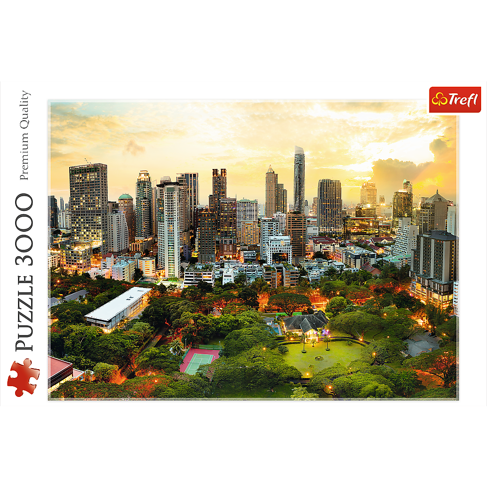 3000 Piece Jigsaw Puzzles, Sunset in Bangkok, Thailand, Cityscape puzzle, Adult Puzzle, Trefl 33060