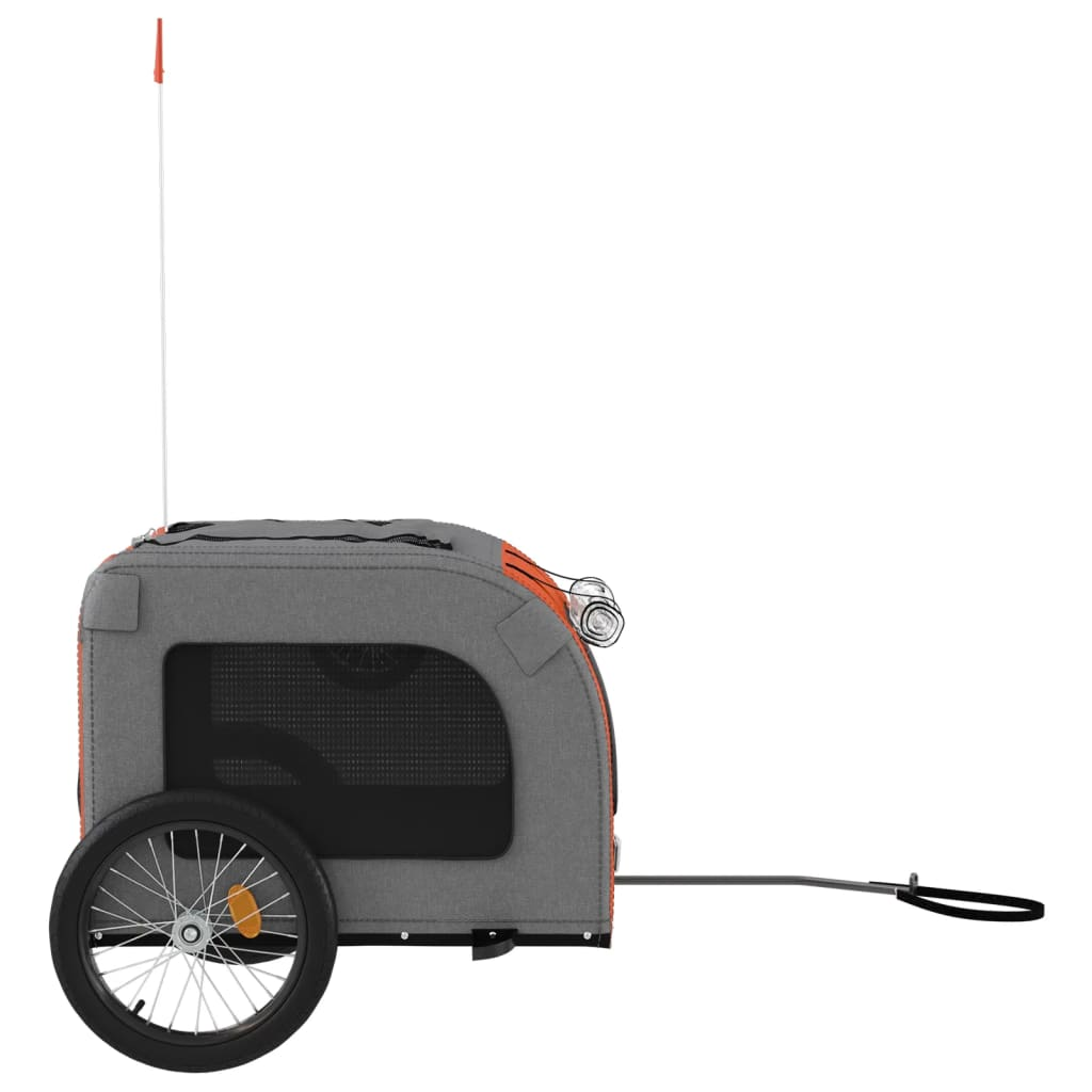 vidaXL Pet Bike Trailer Red and Gray Oxford Fabric&Iron