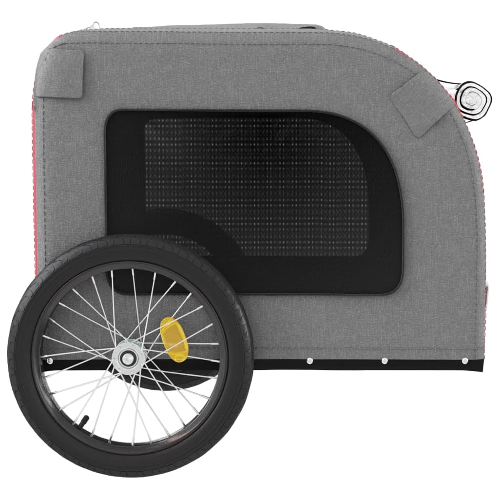 vidaXL Pet Bike Trailer Red and Gray Oxford Fabric&Iron