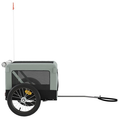 vidaXL Pet Bike Trailer Gray and Black Oxford Fabric&Iron