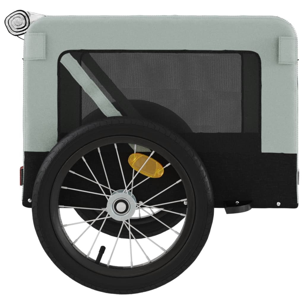 vidaXL Pet Bike Trailer Gray and Black Oxford Fabric&Iron