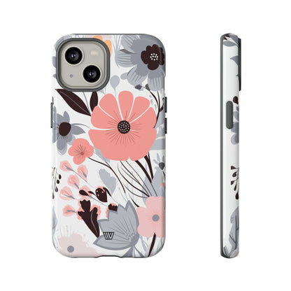 GRAY PASTEL FLOWERS | Tough Phone Case