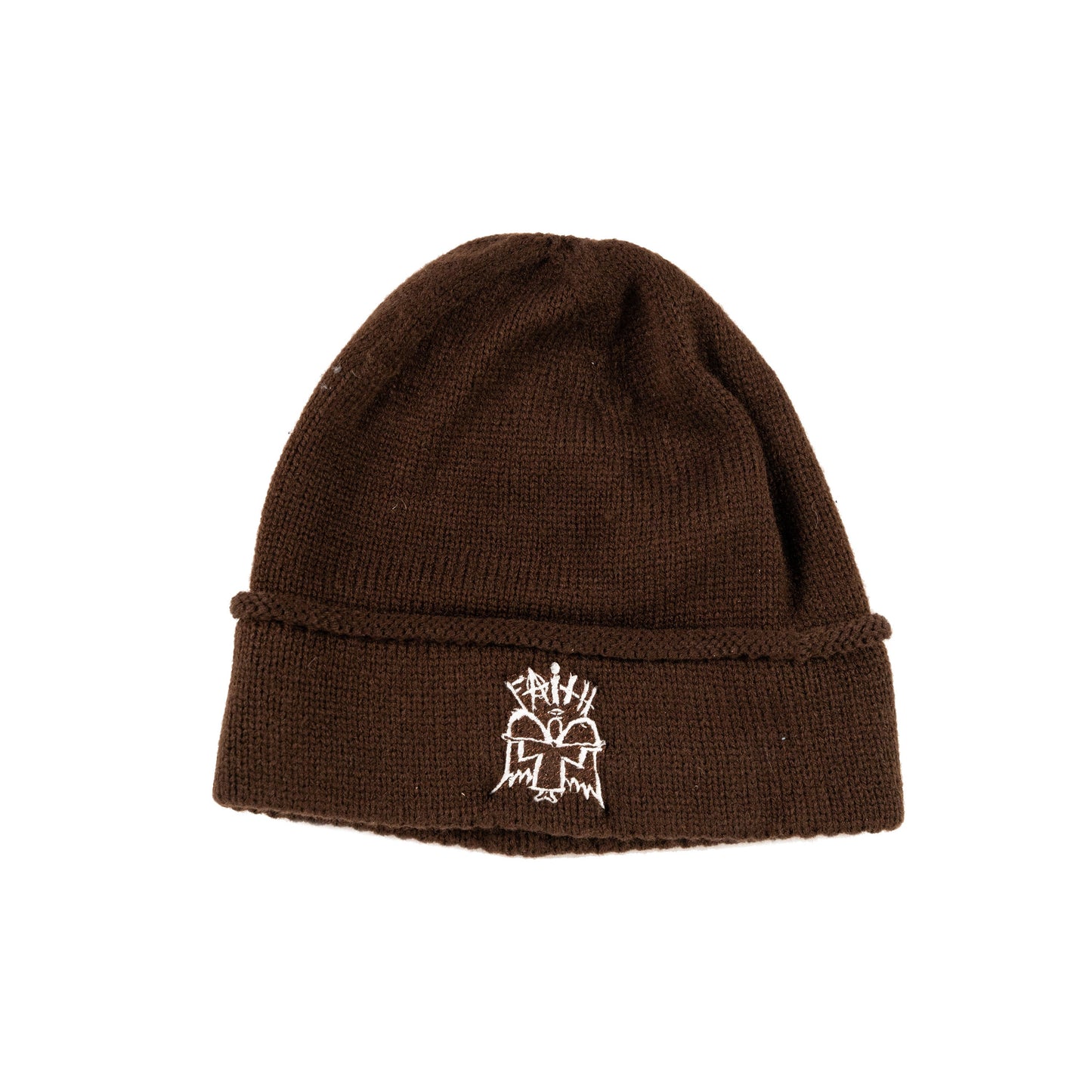 Faith Reverse Stitch OG Angel Beanie - Brown