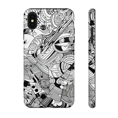 B&W ABSTRACT DOODLE | Tough Phone Case