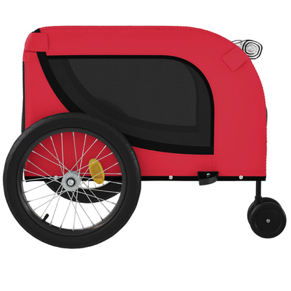 vidaXL Pet Bike Trailer Red and Black Oxford Fabric and Iron