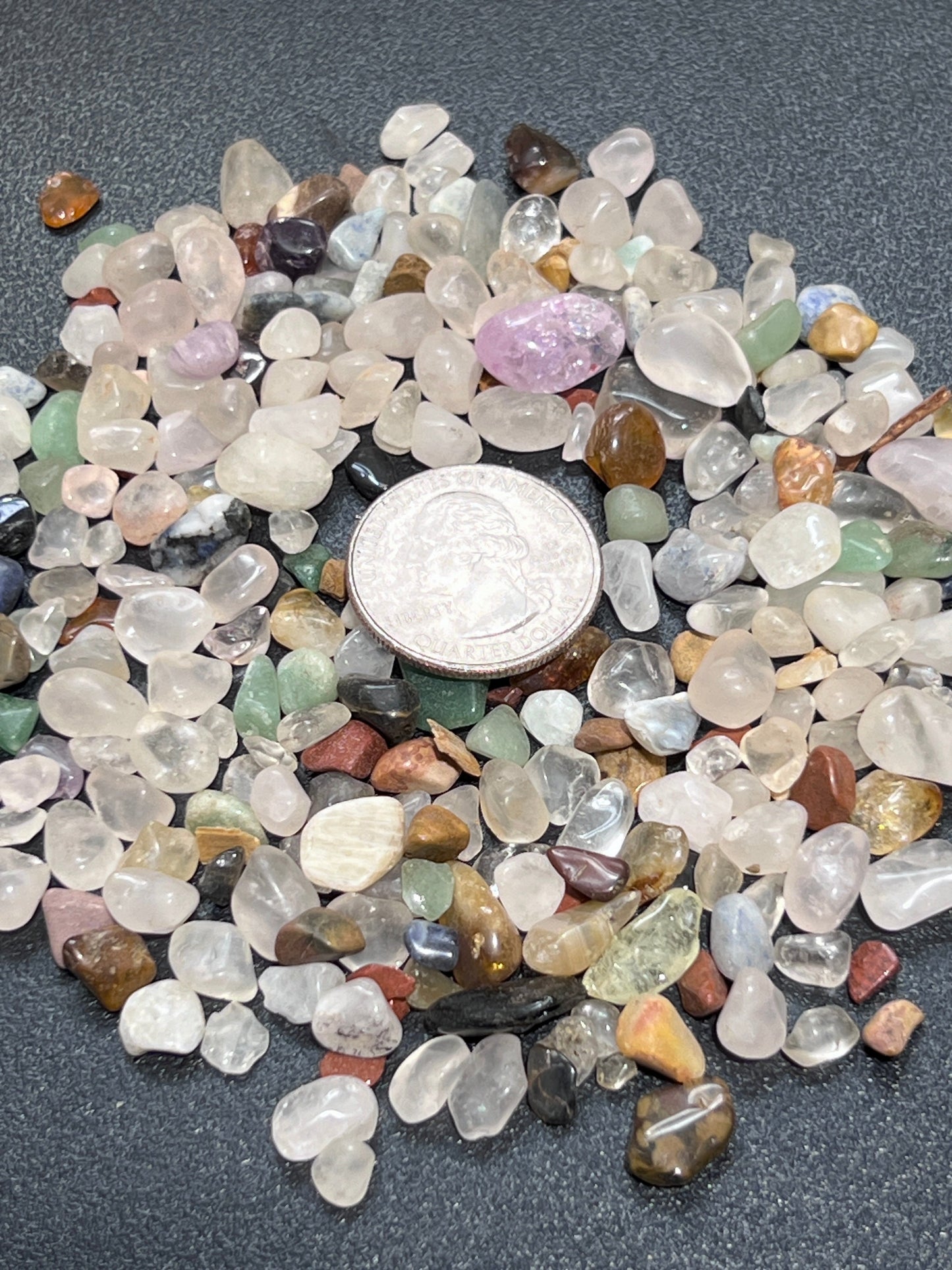 Tumbled Stone Mix Small Crystal Confetti Style Chips (4-9mm) (1 LB) One Pound Bulk Wholesale Lot Tiny Raw Gemstones