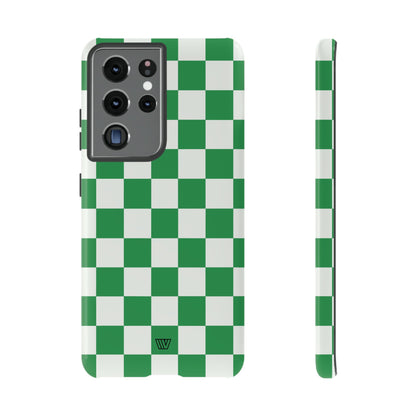 GREEN WHITE CHECKERBOARD | Tough Phone Case