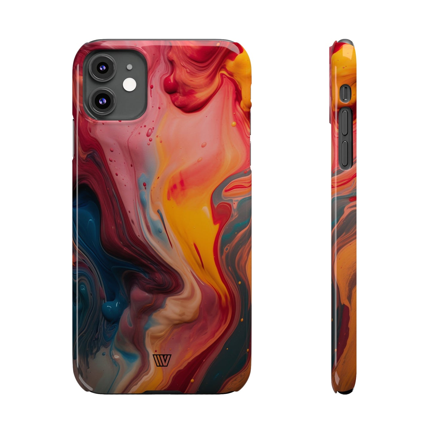 RED ORANGE BLUE SWIRL | Slim iPhone Case