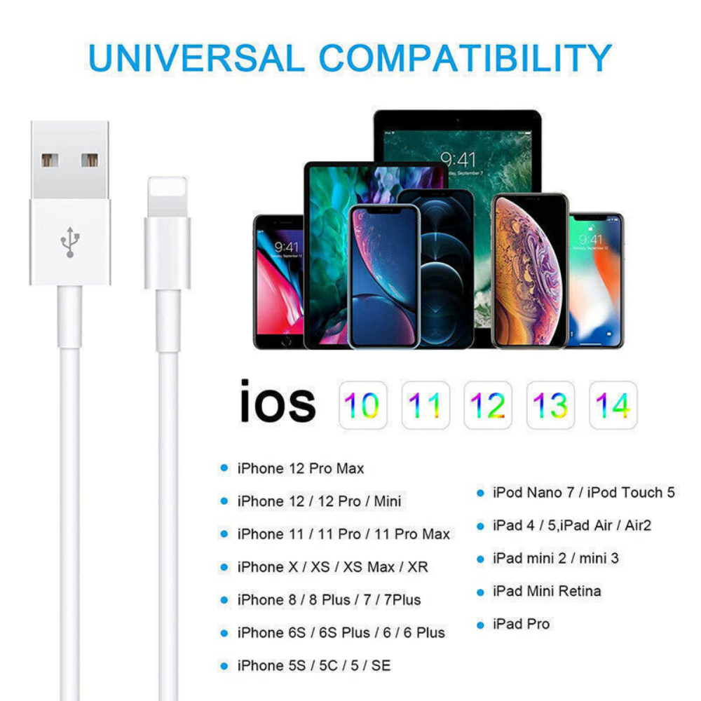 1-3pack USB Charger Cable Cord For iPhone