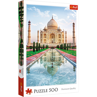 500 Piece Jigsaw Puzzle, Taj Mahal, Agra India Puzzles, Mausoleum Puzzles, Adult Puzzles, Trefl 37164