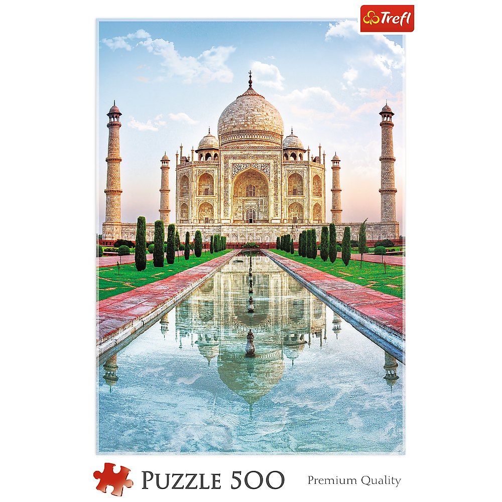 500 Piece Jigsaw Puzzle, Taj Mahal, Agra India Puzzles, Mausoleum Puzzles, Adult Puzzles, Trefl 37164