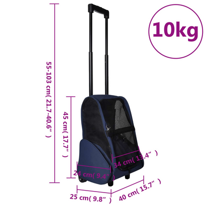 vidaXL Foldable Multipurpose Pet Trolley Blue