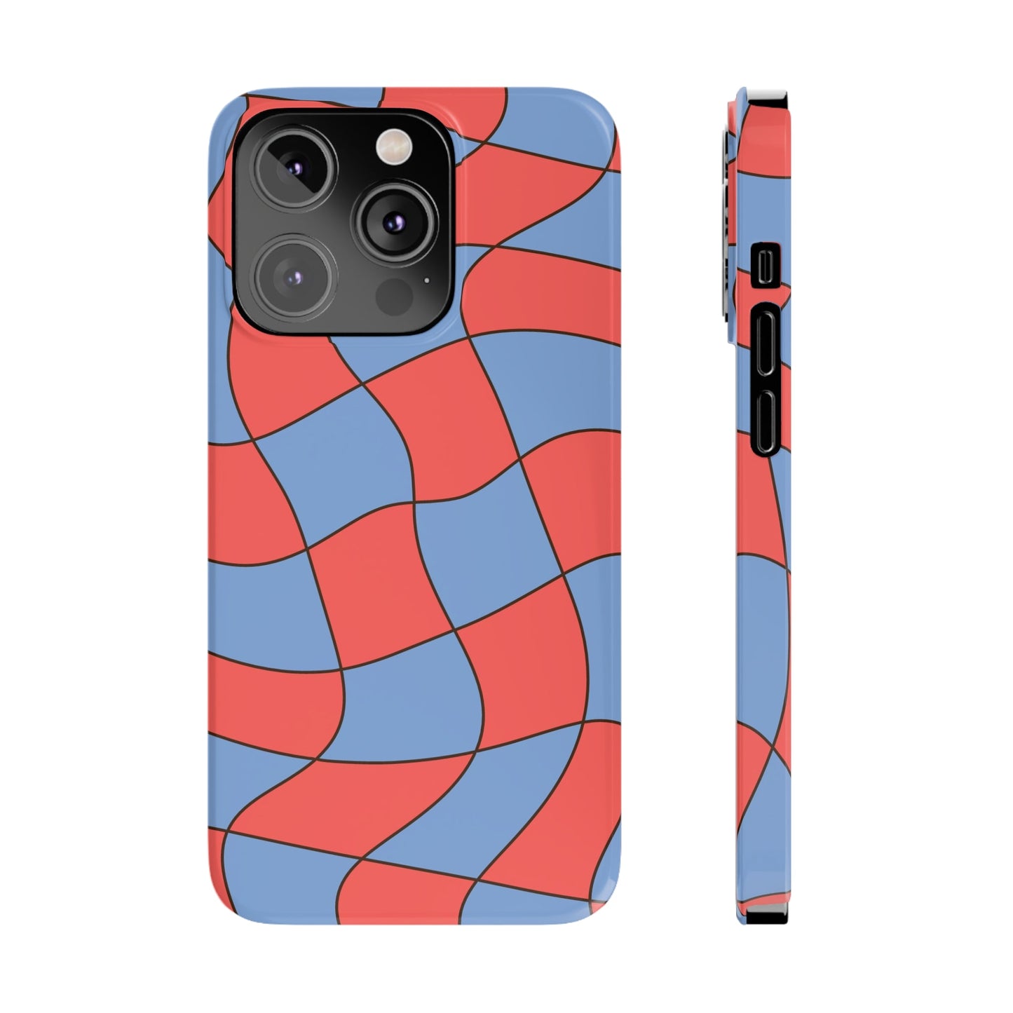 RETRO WAVY CHECKERBOARD  | Slim iPhone Case