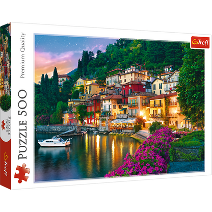 500 Piece Jigsaw Puzzles, Lake Como, Puzzle of Italy, Romantic Village Puzzle, Oceanside Puzzle, Adult Puzzles, Trefl 37290