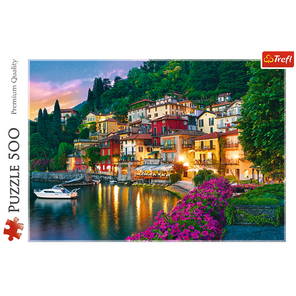 500 Piece Jigsaw Puzzles, Lake Como, Puzzle of Italy, Romantic Village Puzzle, Oceanside Puzzle, Adult Puzzles, Trefl 37290