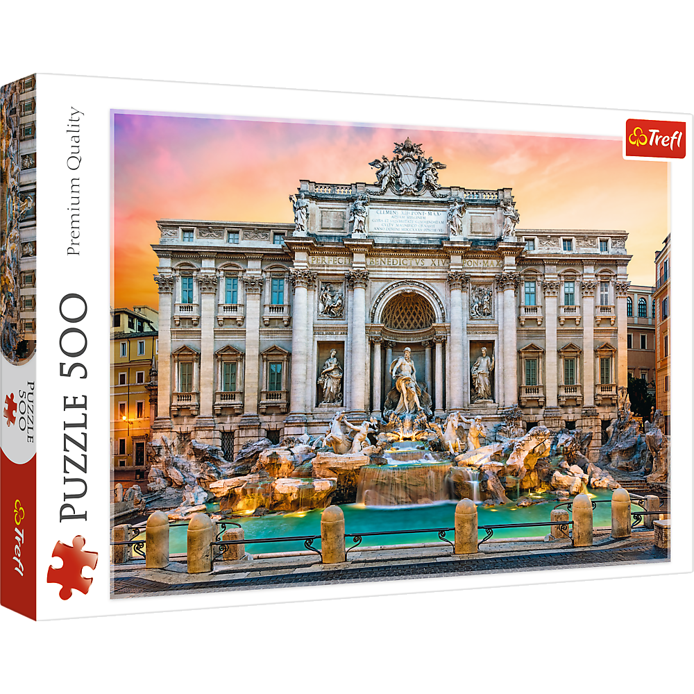 500 Piece Jigsaw Puzzle,  Fontanna di Trevi, Rome, Italy, Adult Puzzles, Trefl 37292