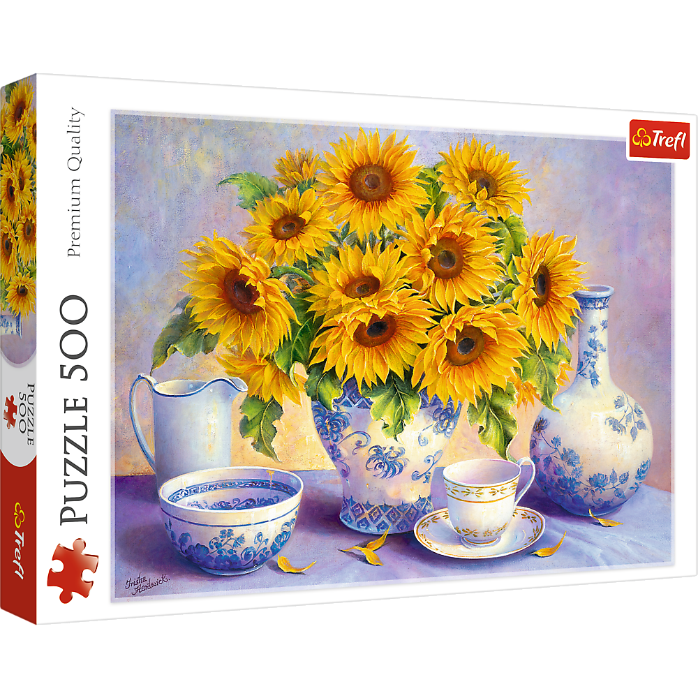 500 Piece Jigsaw Puzzles, Sunflowers, Plant and Flower Puzzles, Painting Puzzle, Adult Puzzles, Trefl 37293