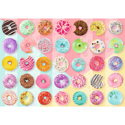 500 Piece Jigsaw Puzzles, Sweet Donuts, Colorful, Sprinkles and Frosted Treats, Adult Puzzles, Trefl 37334