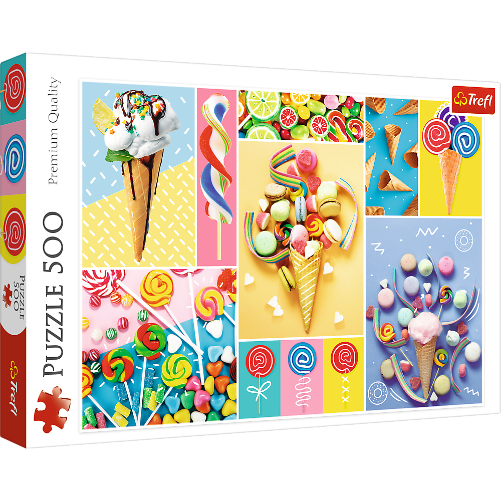 500 Piece Jigsaw Puzzle, Favorite Sweets, Candy and Ice Cream Puzzle, Adult Puzzles, Trefl 37335