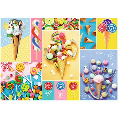 500 Piece Jigsaw Puzzle, Favorite Sweets, Candy and Ice Cream Puzzle, Adult Puzzles, Trefl 37335